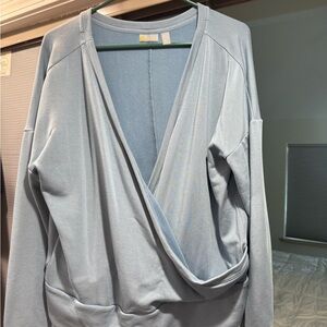 Zella Sky Blue Fleece Top